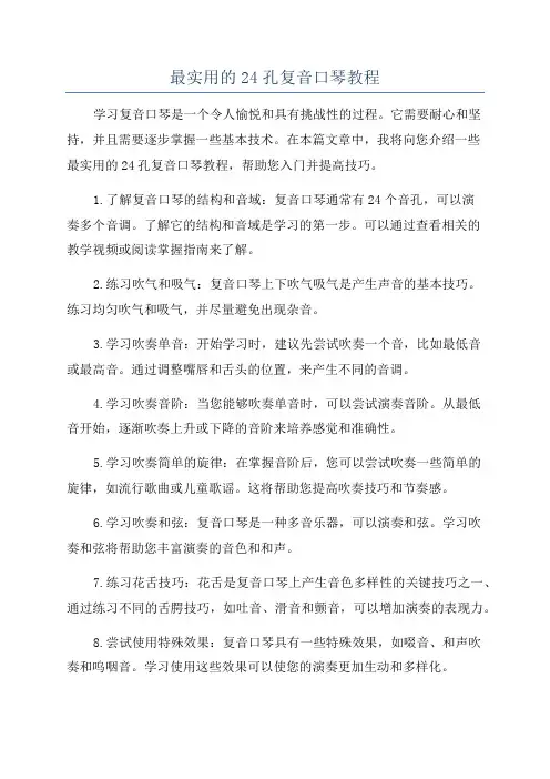 最实用的24孔复音口琴教程