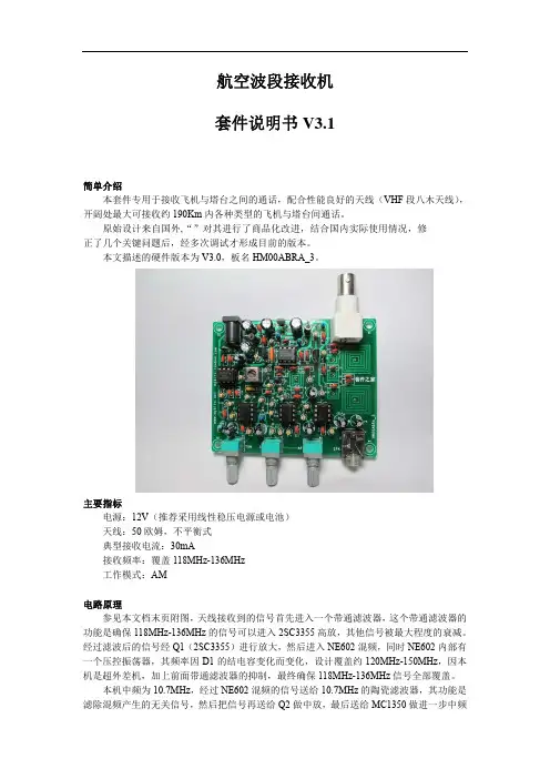 航空波段接收机PCB版中文说明书
