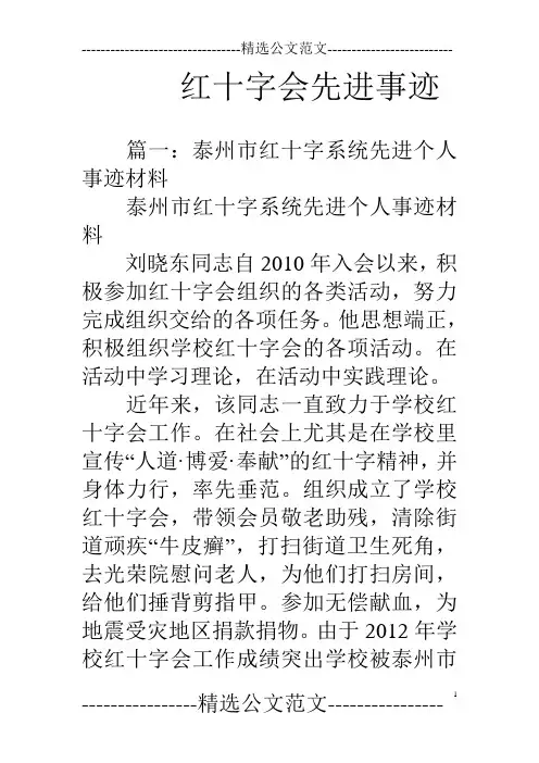 红十字会先进事迹