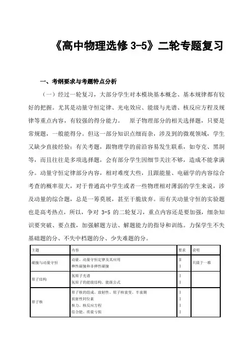 《高中物理选修3-5》二轮专题复习
