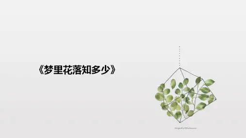 《梦里花落知多少》读后感PPT