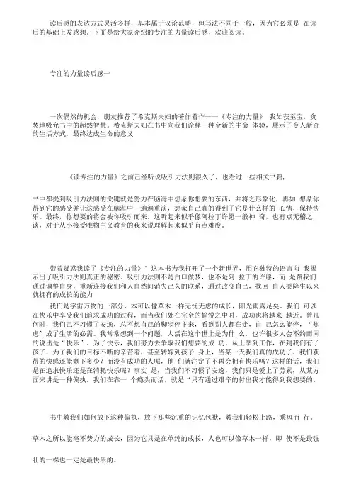 专注的力量读后感