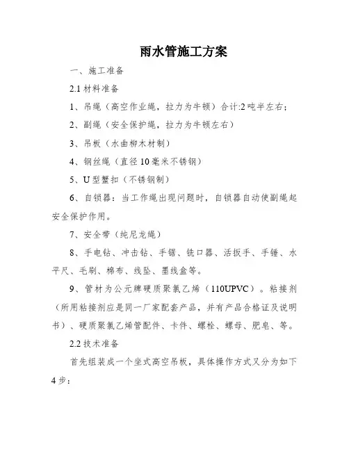 雨水管施工方案