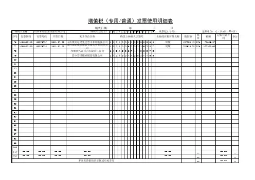 增值税发票明细表