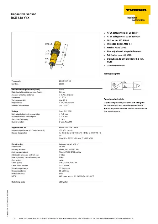 Turck BC5-S18-Y1X 电容传感器说明书