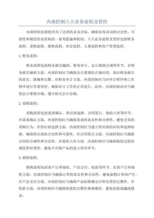 内部控制六大业务流程及管控