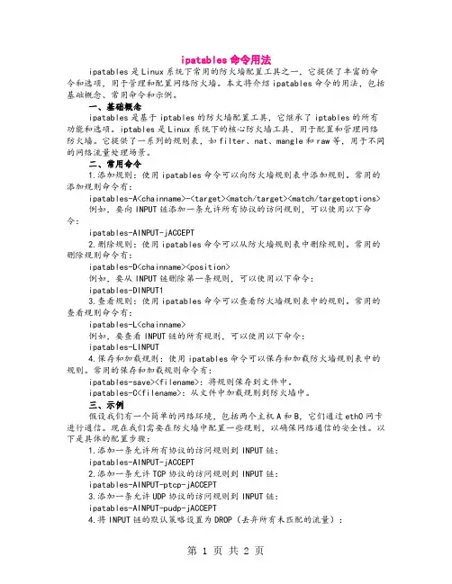 ipatables命令用法