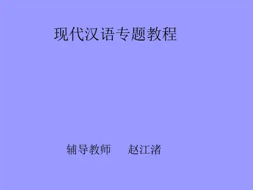 现代汉语专题教程.ppt