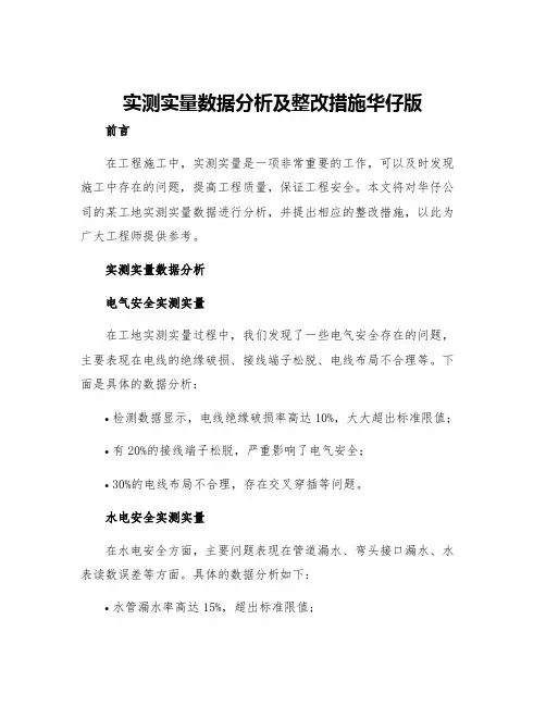 实测实量数据分析及整改措施华仔版