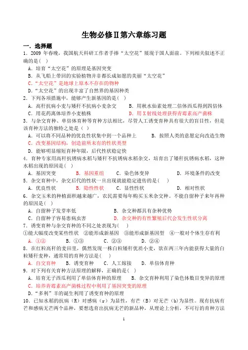 必修二第六章练习题附答案