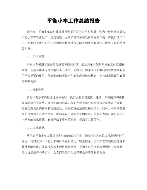 平衡小车工作总结报告