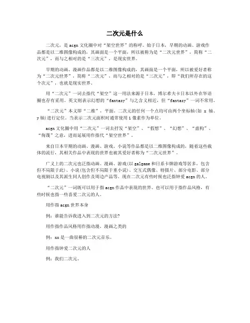 二次元是什么