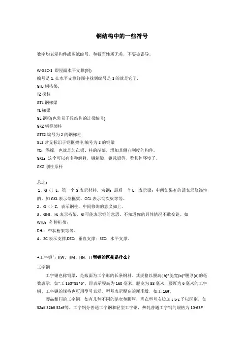 钢结构中的一些符号