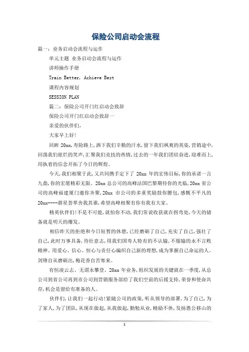 保险公司启动会流程