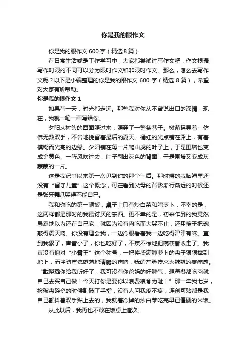 你是我的眼作文