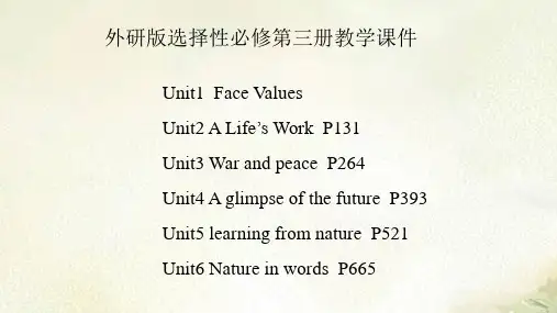 2021-2022学年新教材外研版高中英语选择性必修第三册全册书各单元教学课件