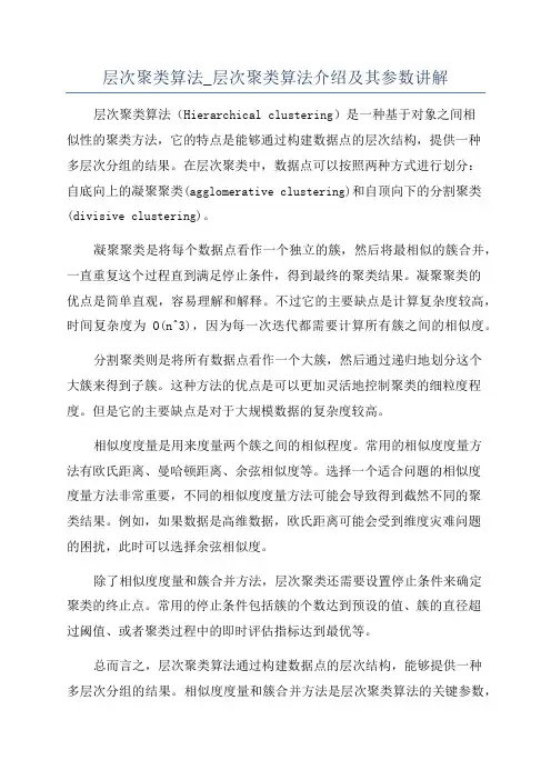 层次聚类算法_层次聚类算法介绍及其参数讲解