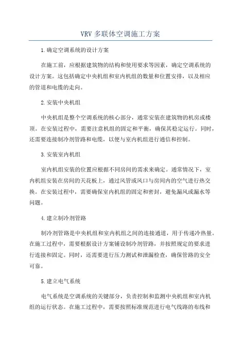 VRV多联体空调施工方案