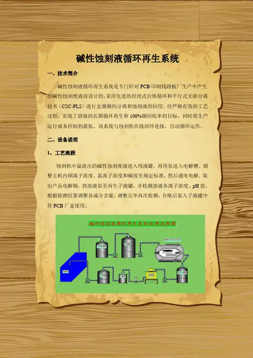 碱性蚀刻液循环再生系统