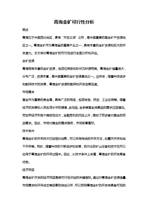 青海金矿可行性分析