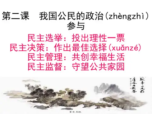 高一政治必修二课件民主选举投出理性一票共张