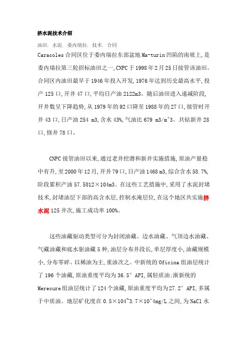 挤水泥技术介绍