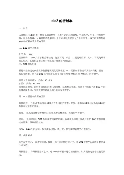 sio2的折射率