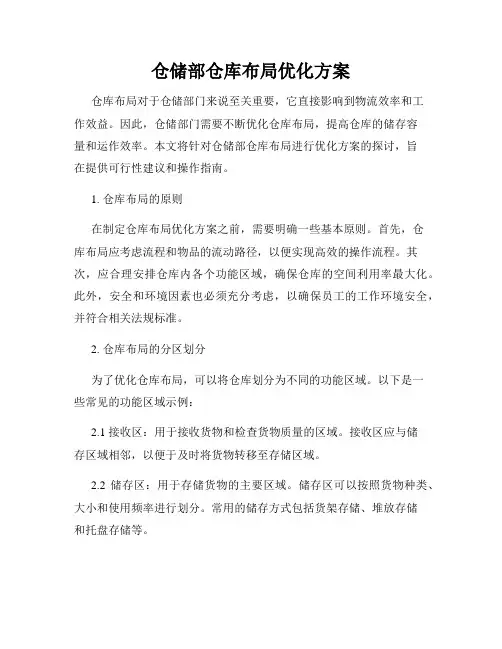 仓储部仓库布局优化方案