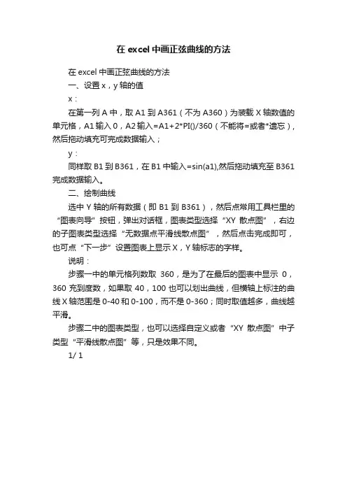 在excel中画正弦曲线的方法