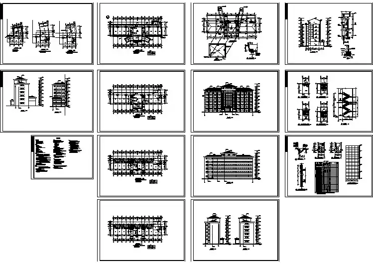 六层框架结构综合楼建筑施工图（共14张）