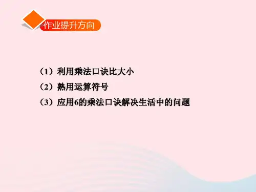 二年级数学上册四凯蒂学艺表内乘法二6的乘法口诀及应用习题课件青岛版六三制