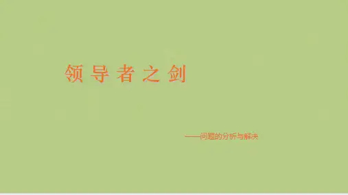 领导者之剑—问题的分析与解决