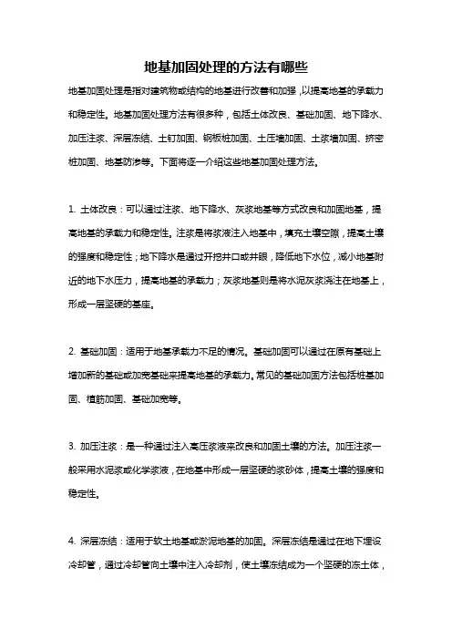 地基加固处理的方法有哪些