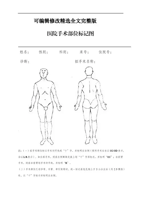 医院手术部位标记图精选全文完整版