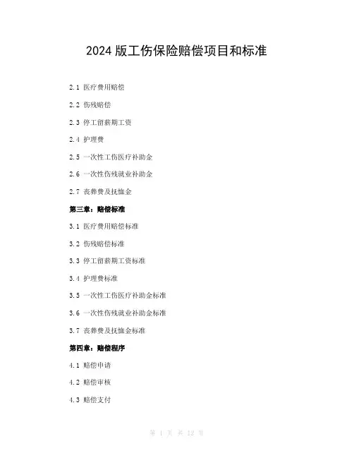 2024版工伤保险赔偿项目和标准