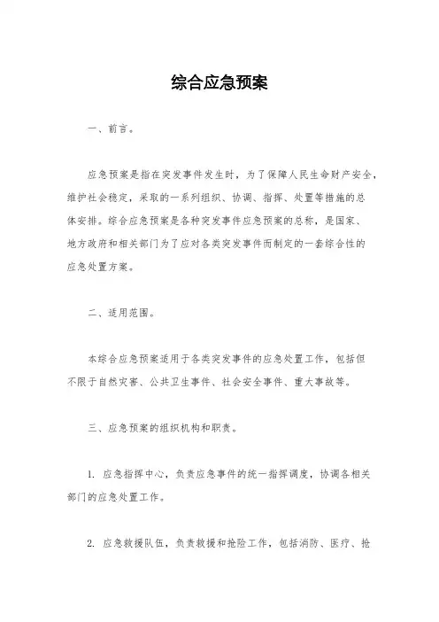 综合应急预案