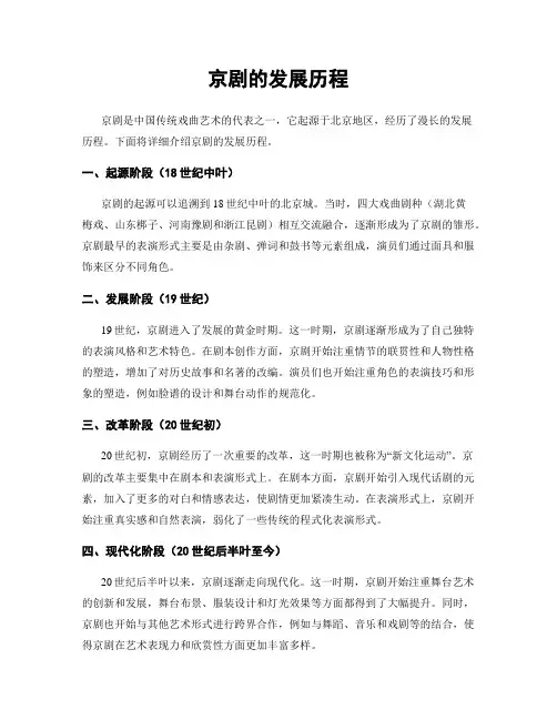 京剧的发展历程