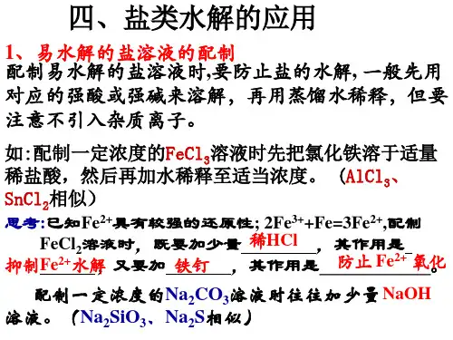 盐类的水解 应用资料
