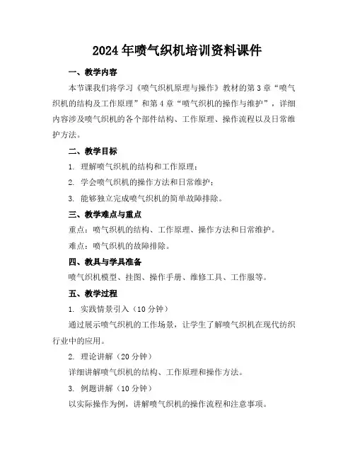 2024年喷气织机培训资料课件