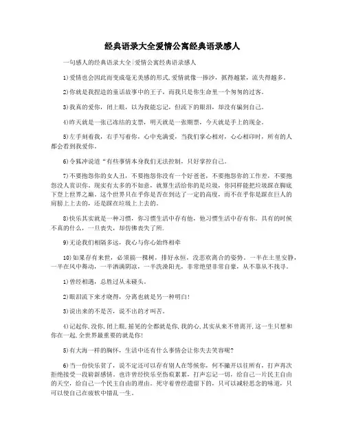 经典语录大全爱情公寓经典语录感人
