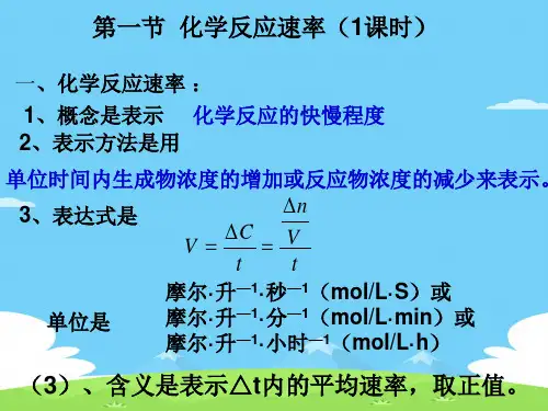 人教版高中化学选修4  2.1化学反应速率优秀课件PPT