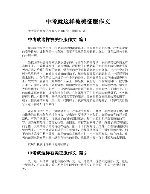 中考就这样被美征服作文