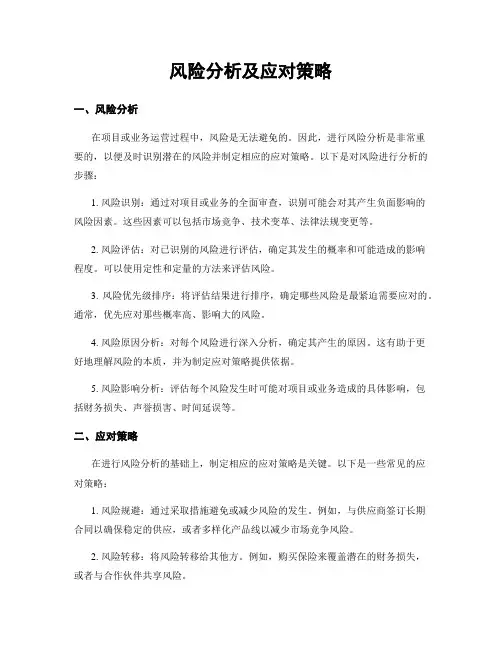 风险分析及应对策略