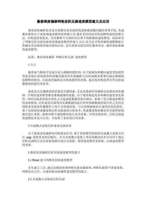 叠前深度偏移网格层析反演速度模型建立及应用