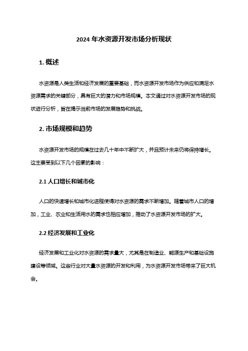 2024年水资源开发市场分析现状