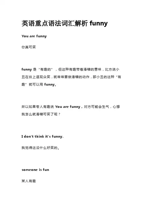 英语重点语法词汇解析fun