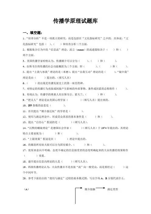传播学原理试题库
