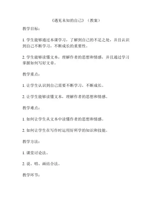 《遇见未知的自己》(教案)