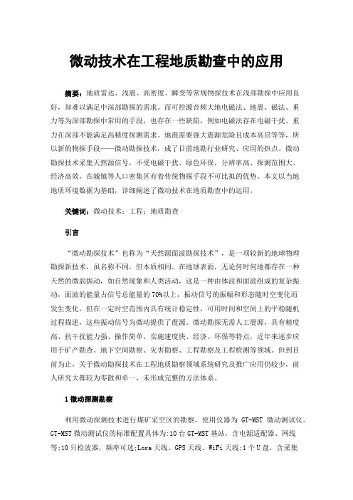 微动技术在工程地质勘查中的应用