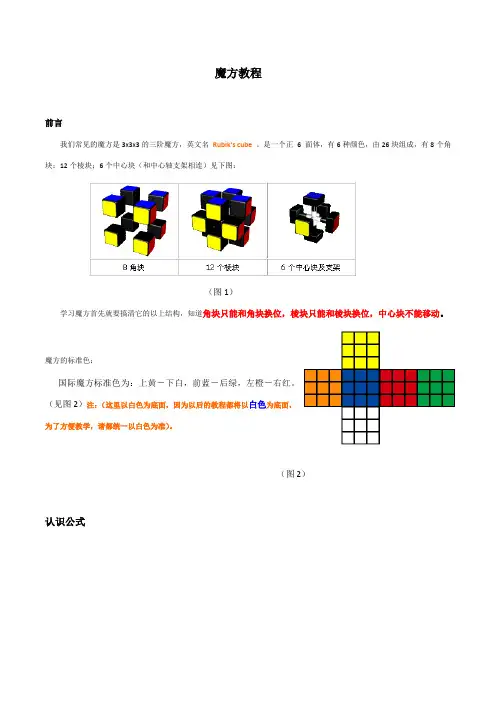 魔方教程公式口诀